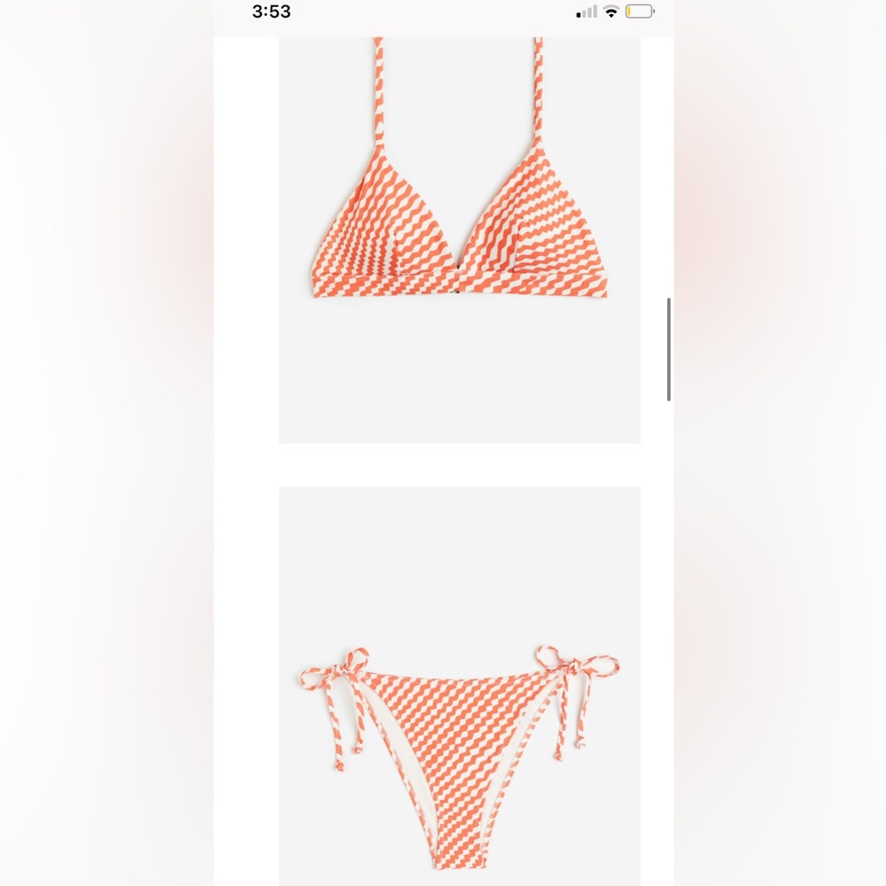 H and M orange and white patterned bikini